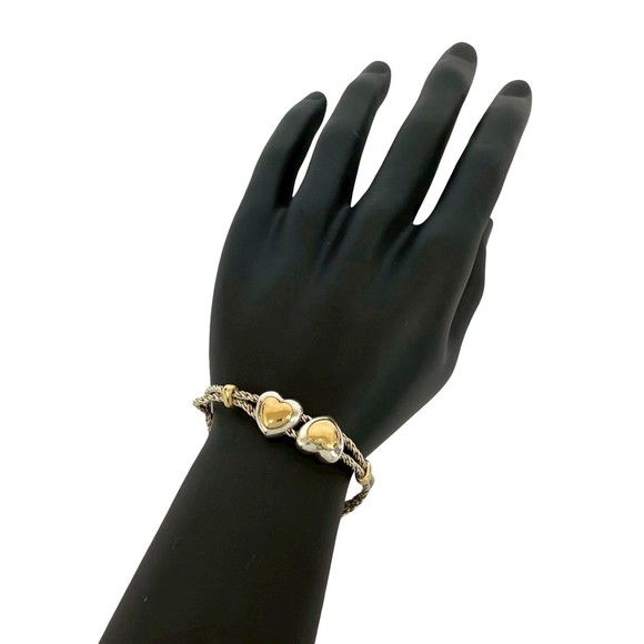 TIFFANY 18k Gold Heart Charm Bracelet